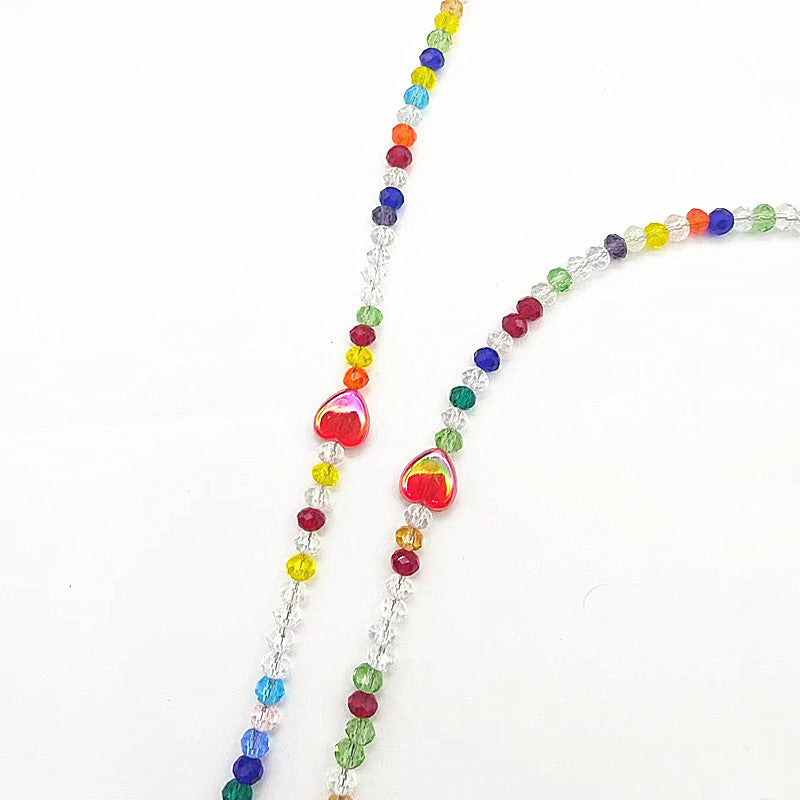 Colorful glass necklace with heart pendant Stornfield
