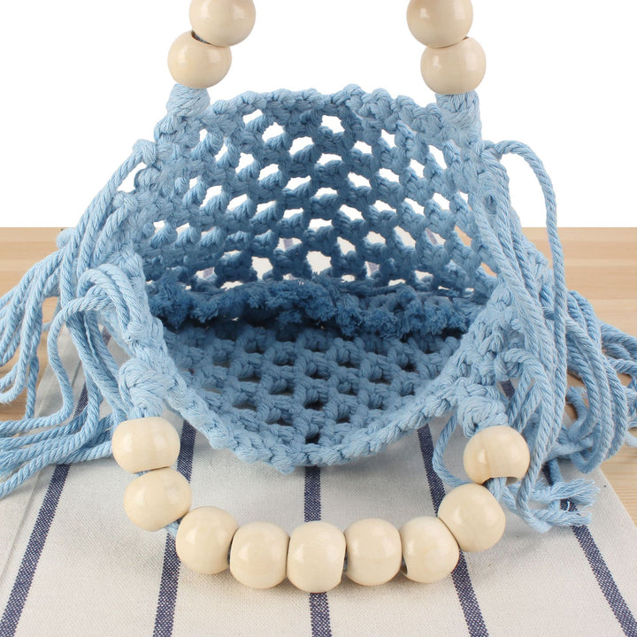 Handmade Macrame Bag with Wooden Handles Stornfield