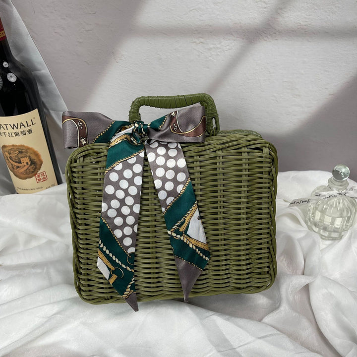 Women's braided handbag with decorative silk ribbon Stornfield