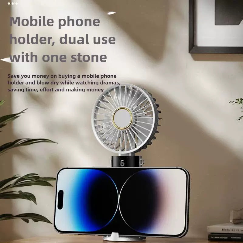Unisex One Size Foldable Rechargeable Hand Fan with More Speed LED Display Removable Charging Base Stornfield