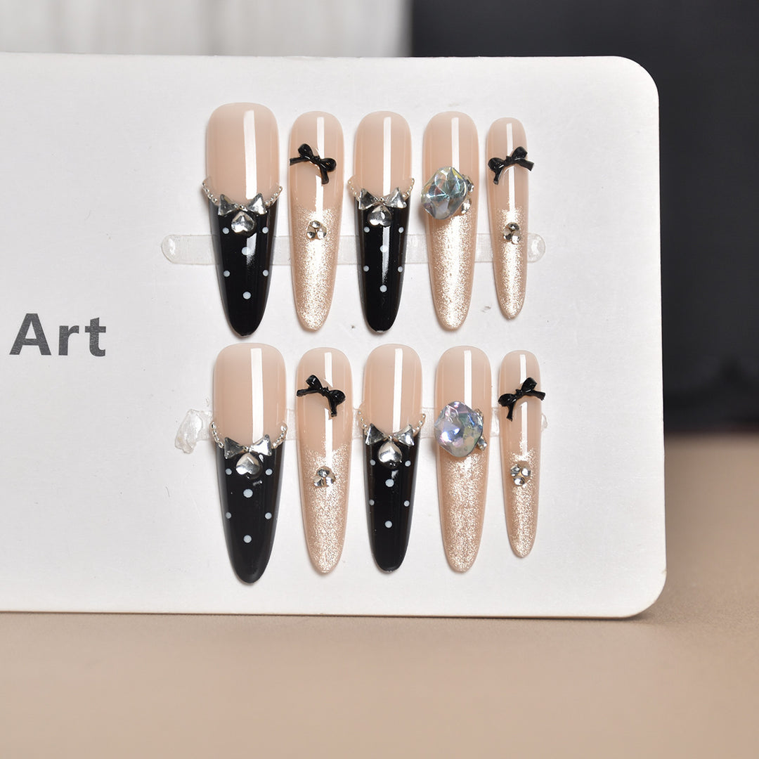 Elegant Crystal-Embellished Stiletto Press-On Nails Stornfield