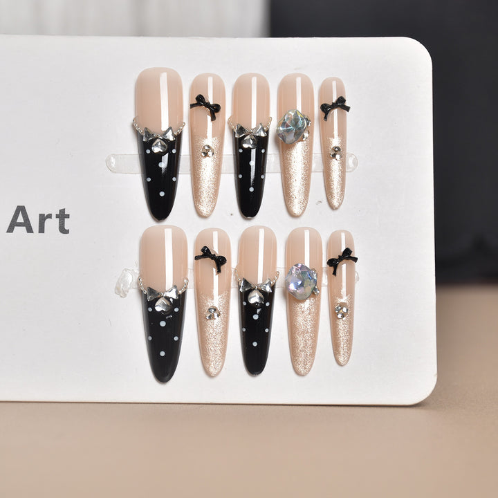 Elegant Crystal-Embellished Stiletto Press-On Nails Stornfield
