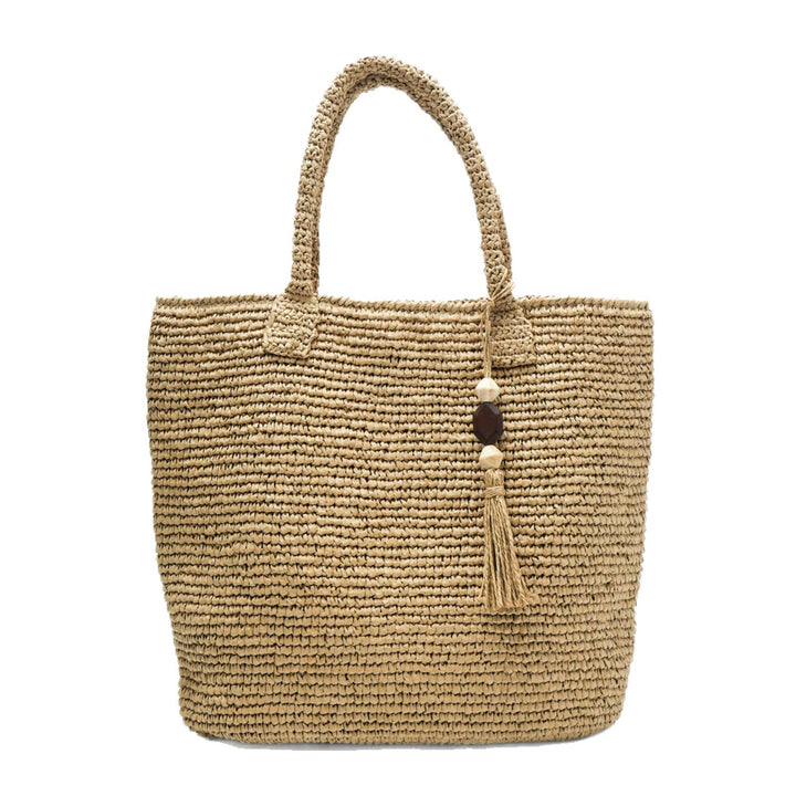 Handmade basket bag with unique fringe pendant Stornfield