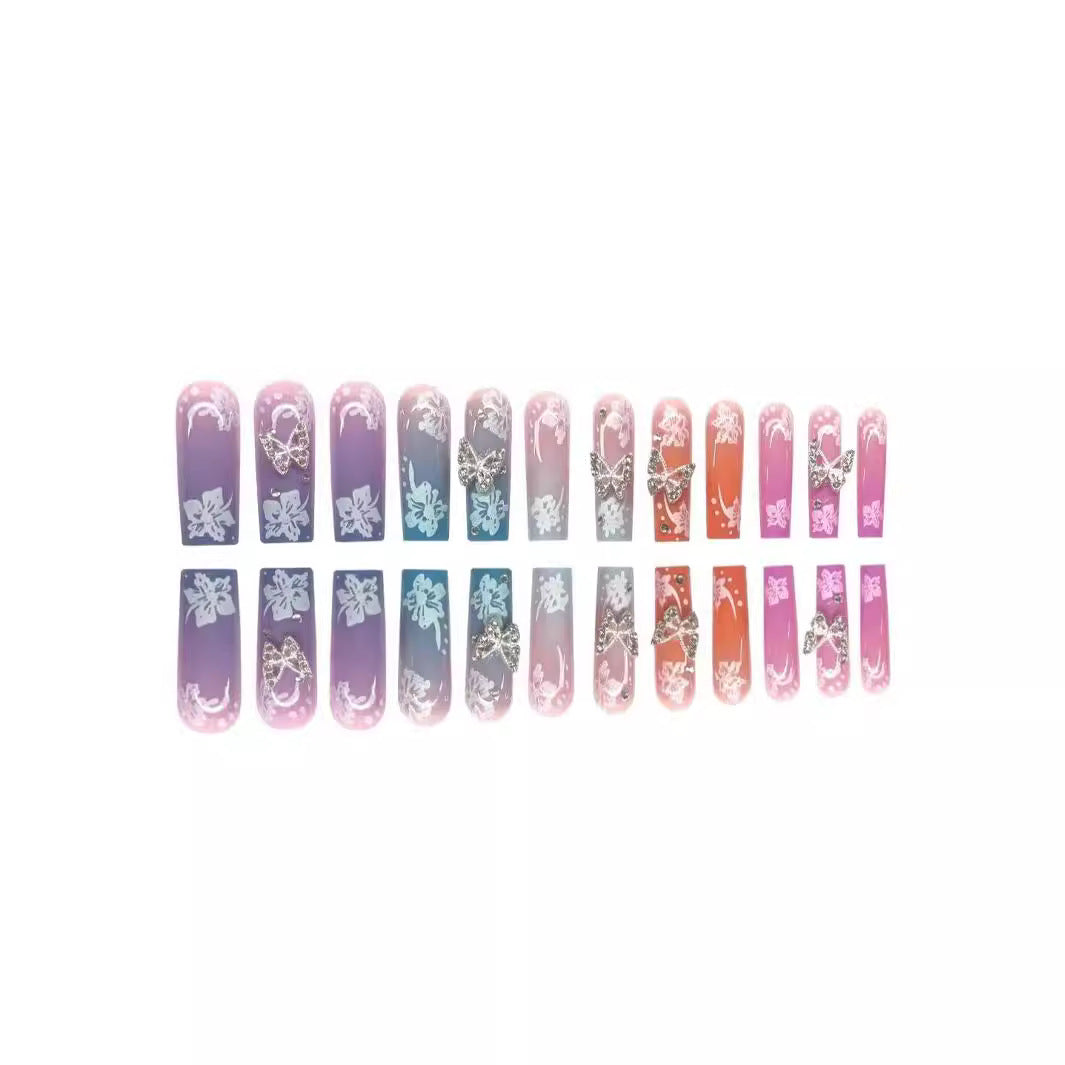 Premium Floral Acrylic Nail Extensions Stornfield