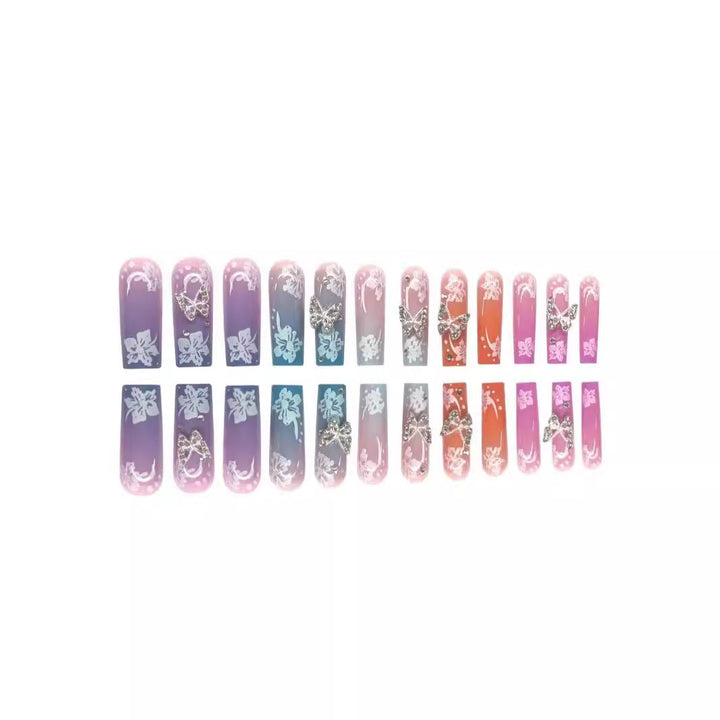 Premium Floral Acrylic Nail Extensions Stornfield
