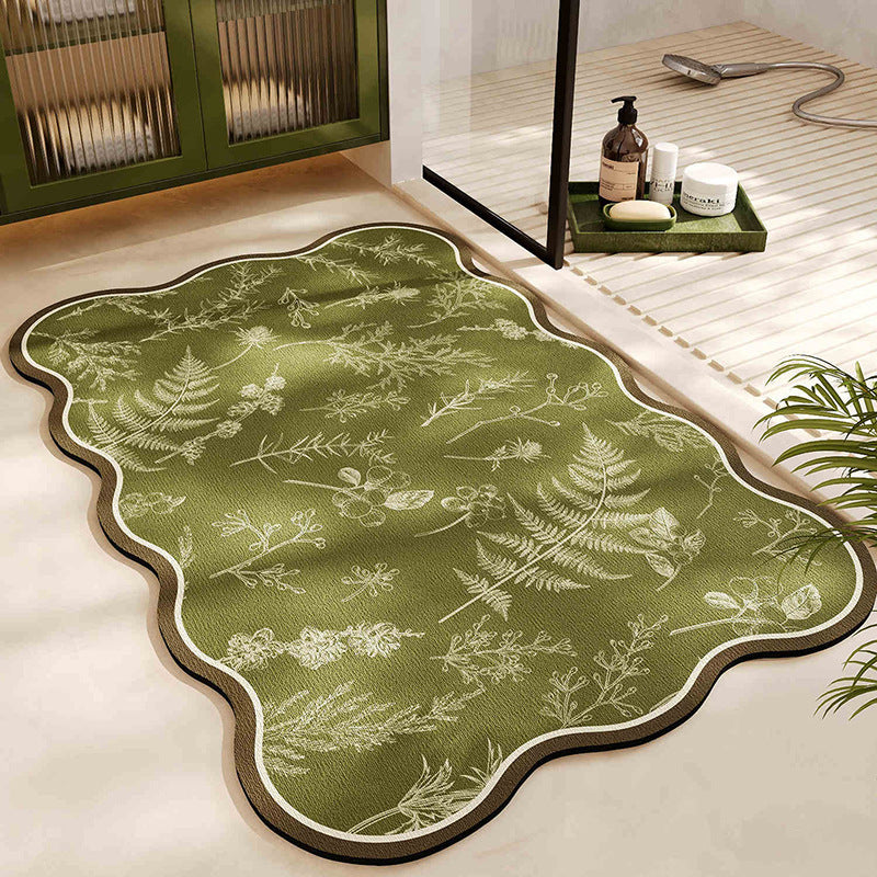 Plush Leaf-Shaped Bath Mat