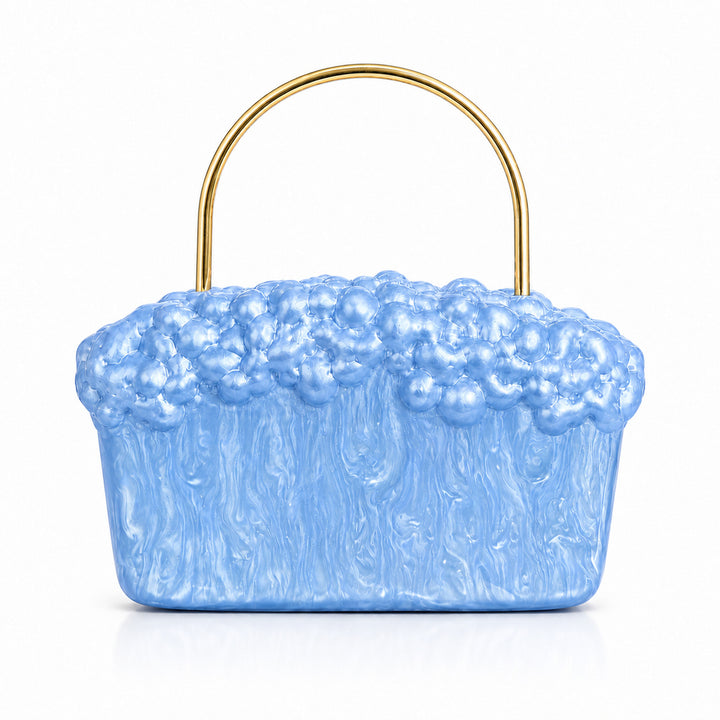 Sculptural Pearl-Embellished Handbag