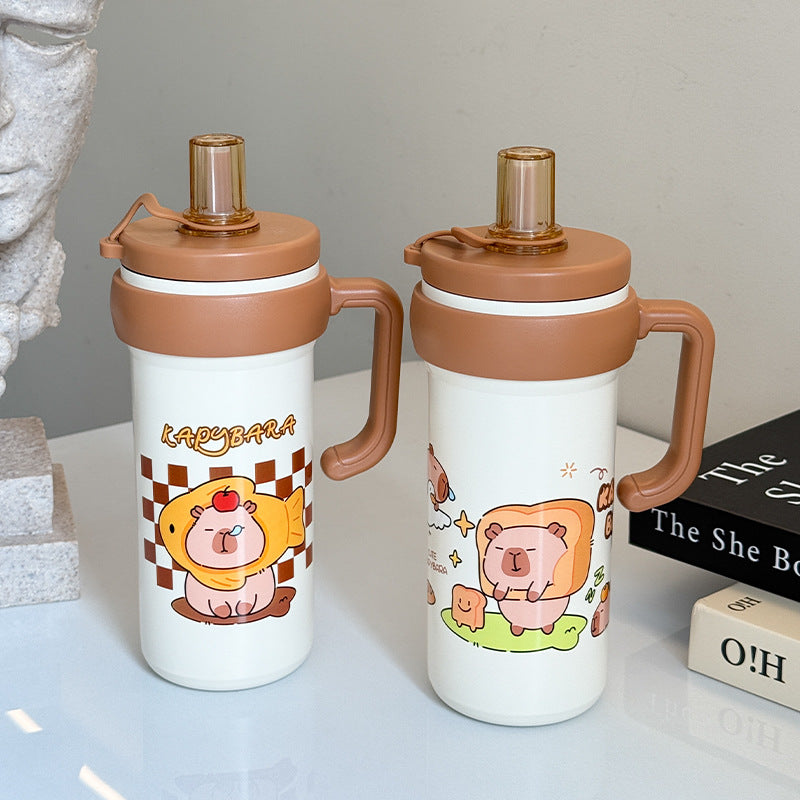 Ladies Insulated Water Bottle with Practical Carry Handle and Fun Animal Design Stornfield