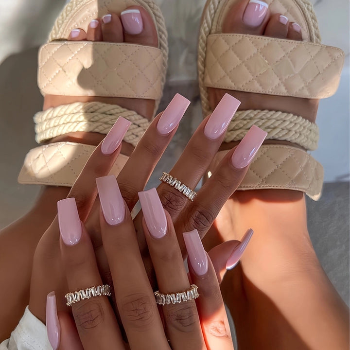 Elegant Long Square Press-On Nails Stornfield