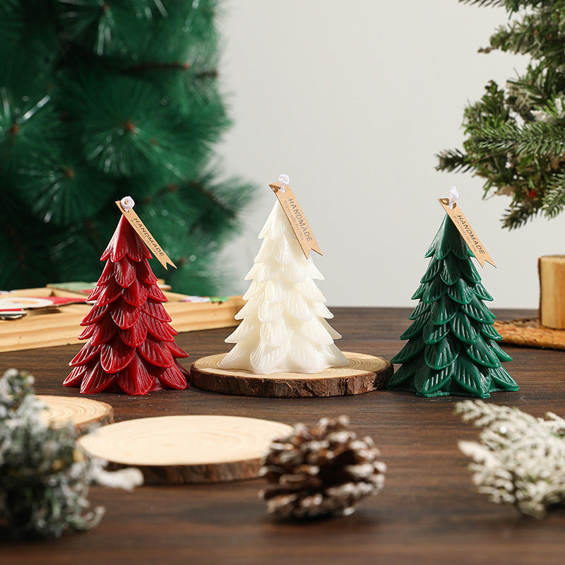 Mini Layered Petal Pine Sculptural Tabletop Candle