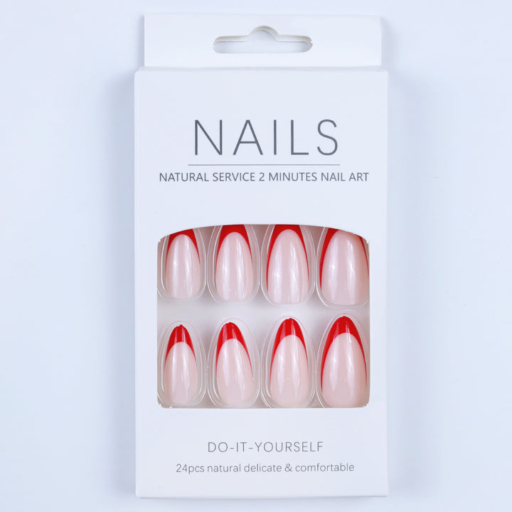 Artificial nails in stylish stiletto design with eye-catching top coat Stornfield