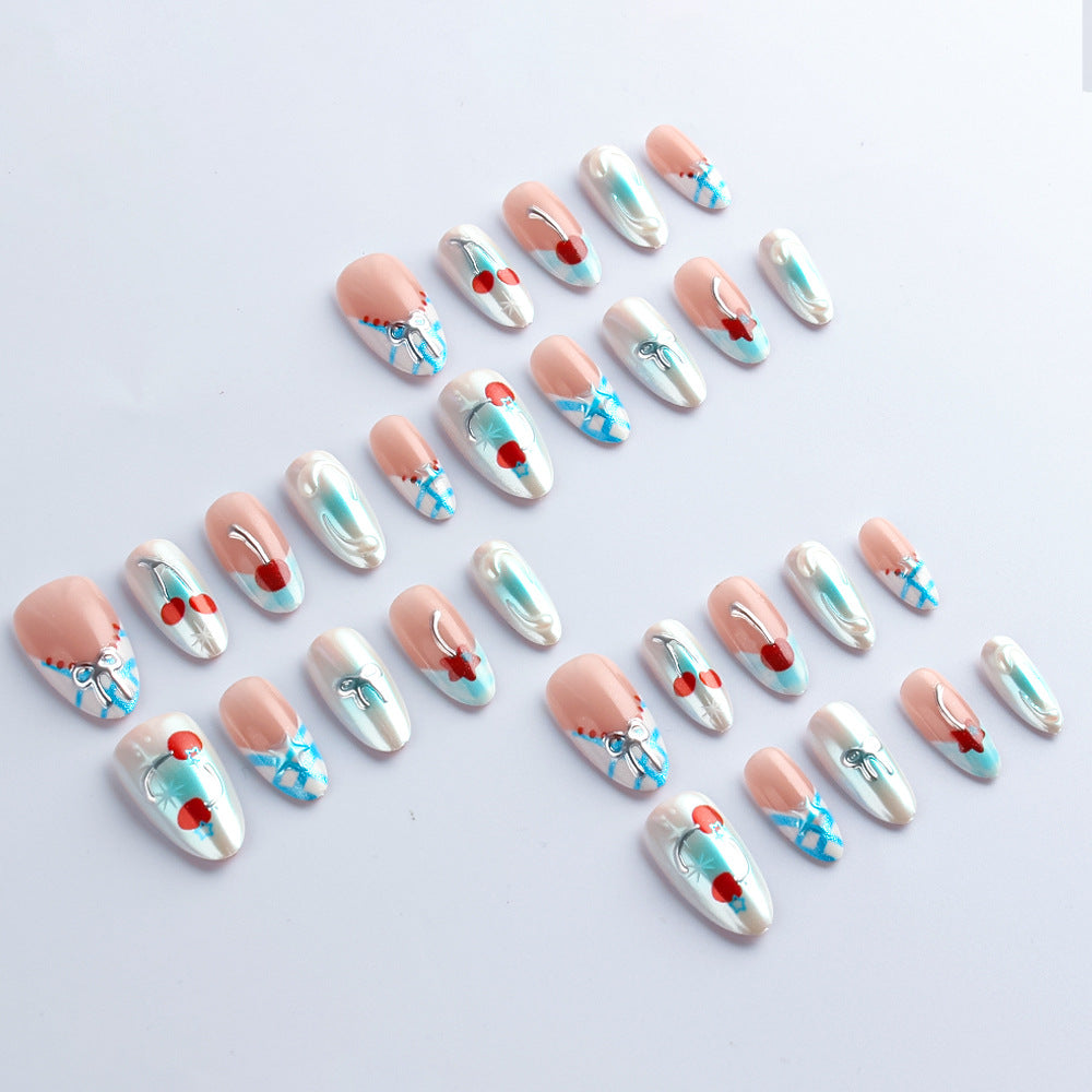 Decorative Cherry-Themed Press-On Nails Stornfield