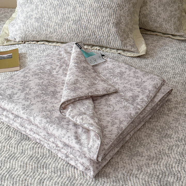 Quilted Cotton Puppy-Print Lightweight Coverlet with Foldable Nap Mat and Matching Pillowcase