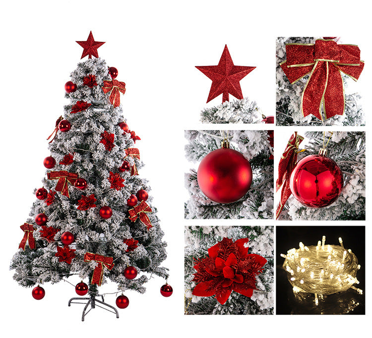 Premium Flocked Christmas Tree with Decorative Ornaments Stornfield