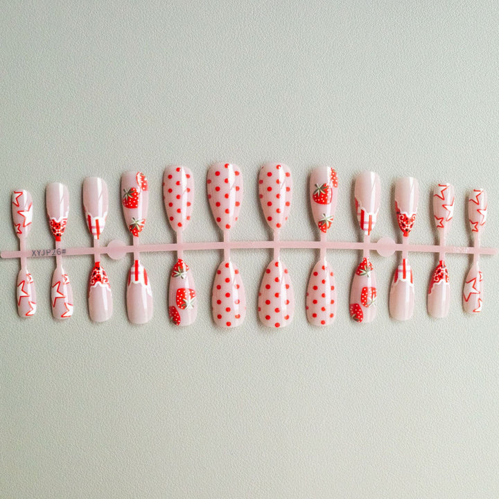 Creative Strawberry Gel Nail Art Set