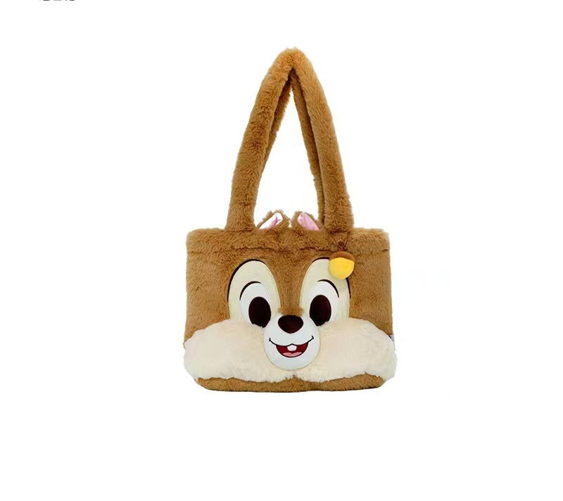 Plush Tote Bag with Animal Face Stornfield