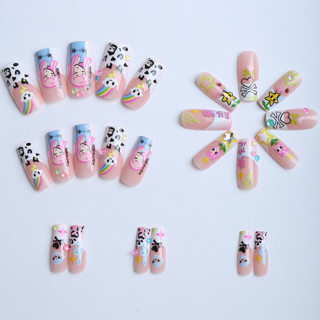 Artificial nails with colorful design Stornfield