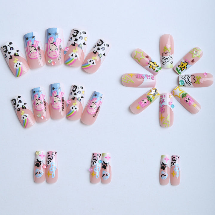 Artificial nails with colorful design Stornfield
