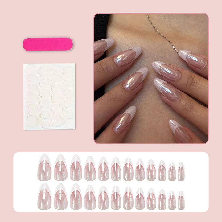 Acrylic nail set with elegant pointed shapes and glossy accents Stornfield