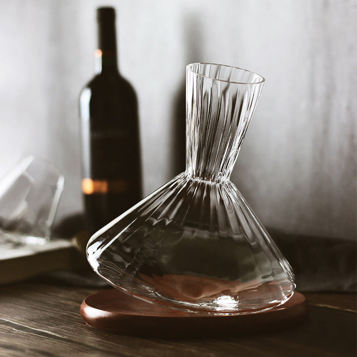 Orbital Swirling Crystal Glass Wine Decanters With Base Plate | Stornfield