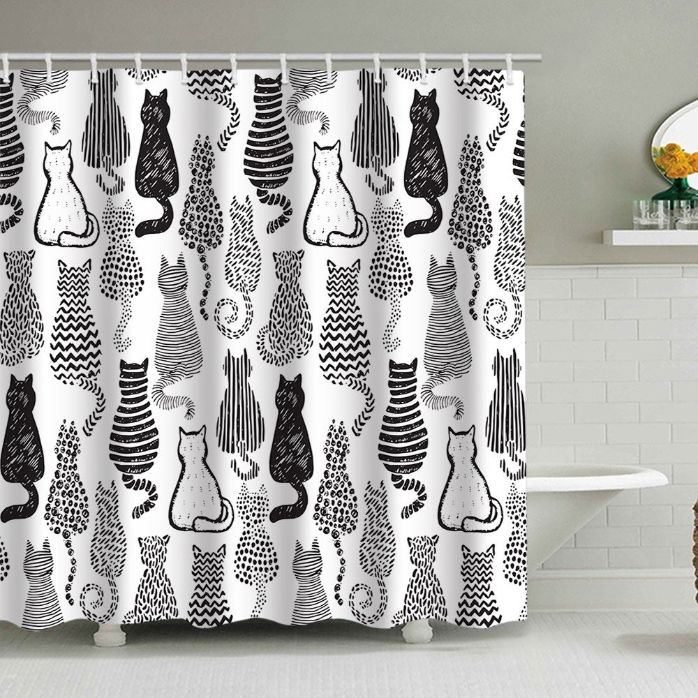 Artistic Dog Illustration Shower Curtain Stornfield