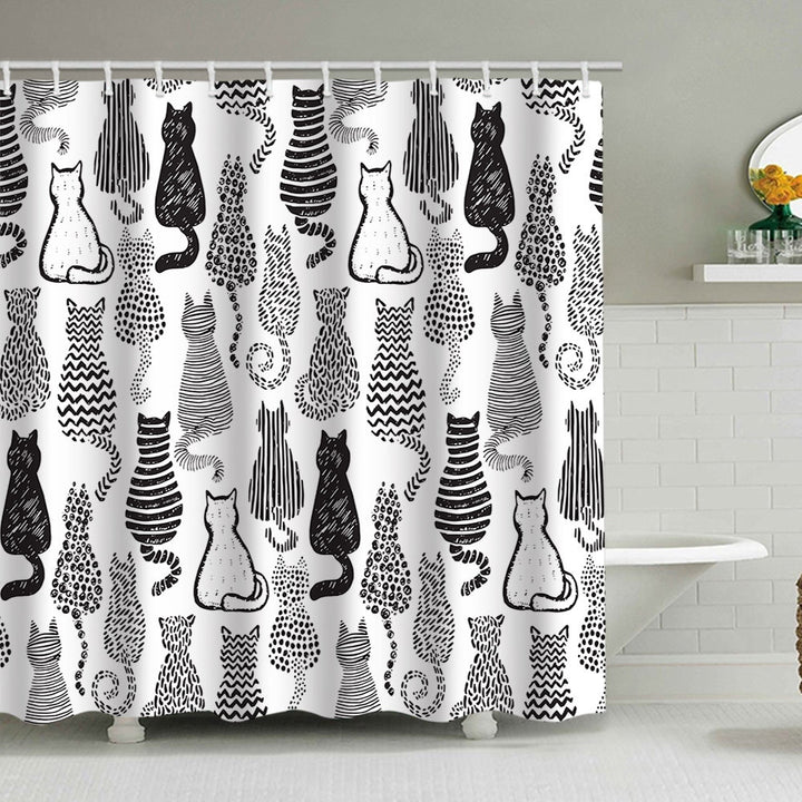 Artistic Dog Illustration Shower Curtain Stornfield