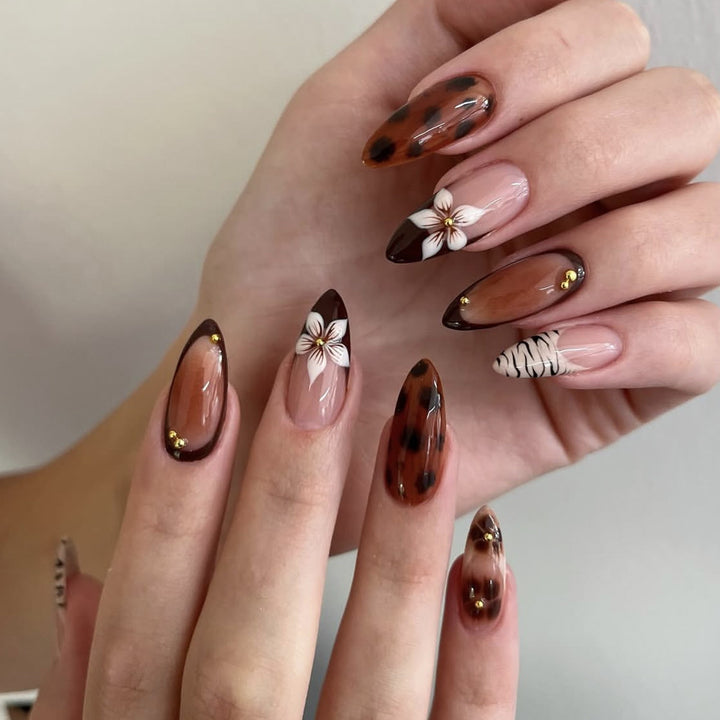 Floral Art Acrylic Nail Design Stornfield