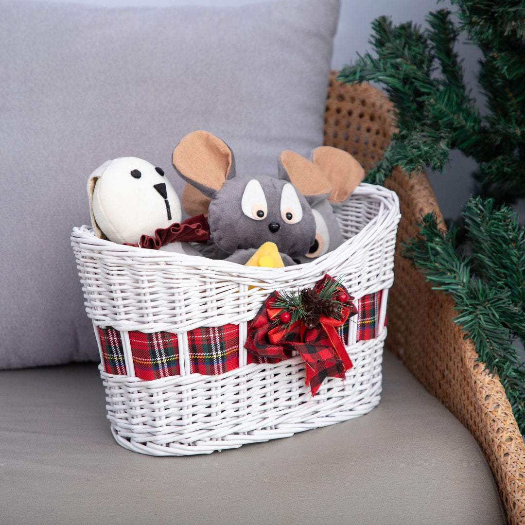 Decorative Woven Storage Basket with Festive Ribbon Stornfield
