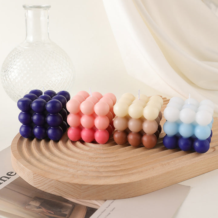 Ombre Bubble-Cluster Cube Scented Soy Candle Decorative Centerpiece