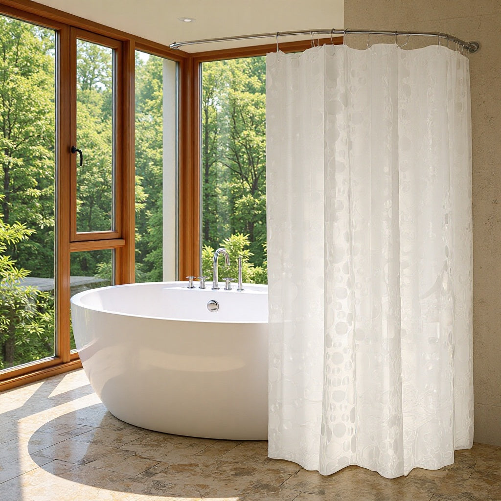 Modern Transparent Polka Dot Shower Curtain Stornfield