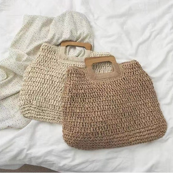 Designer handbag with practical wooden handle Stornfield