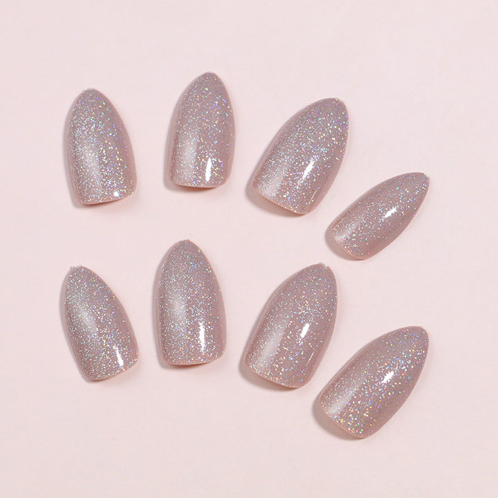 Premium Glittering Almond-Shaped Press-On Nails Stornfield