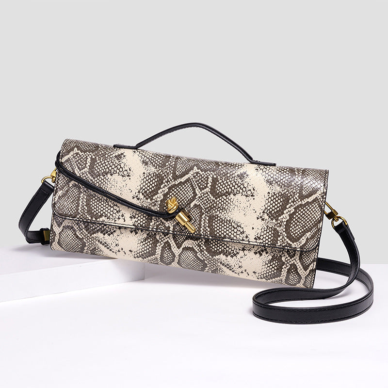 Embossed Snake Print Evening Clutch Stornfield