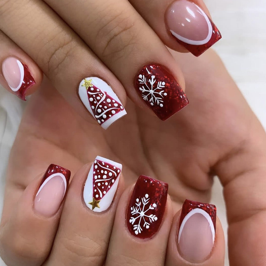 Festive Themed Acrylic Nail Art Extensions Stornfield