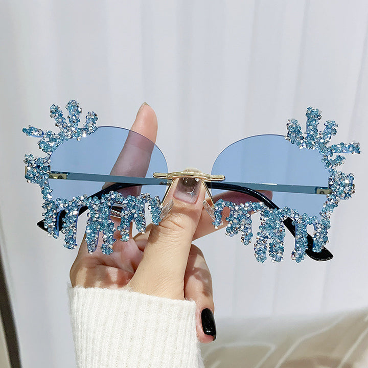 Women Extravagant Sunglasses with Sparkling Rhinestone Decorations Stornfield
