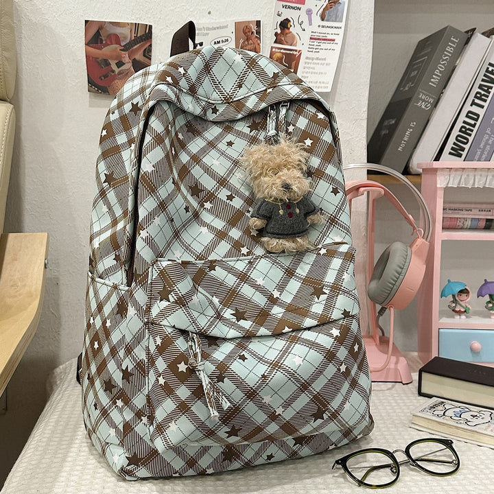 Backpack with Fashionable Check Pattern and Practical Compartments Stornfield