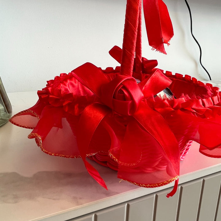 Ladies Festive Storage Basket with Tulle Decoration Stornfield