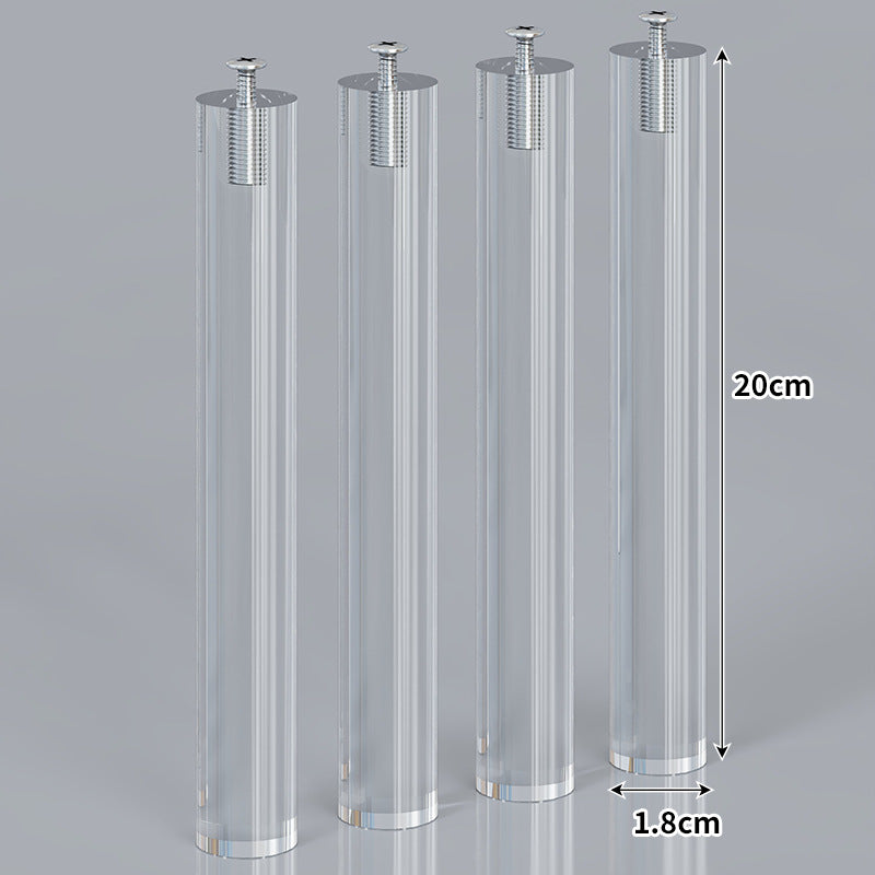 Large Wall-Mounted Clear Acrylic Floating Display Shelf Panel with Pre-Drilled Standoffs