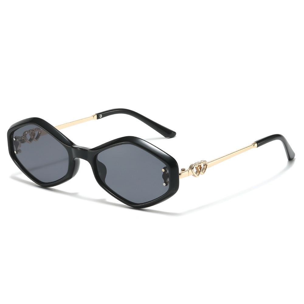 Geometric Frame Sunglasses with Rhinestone Accents Stornfield