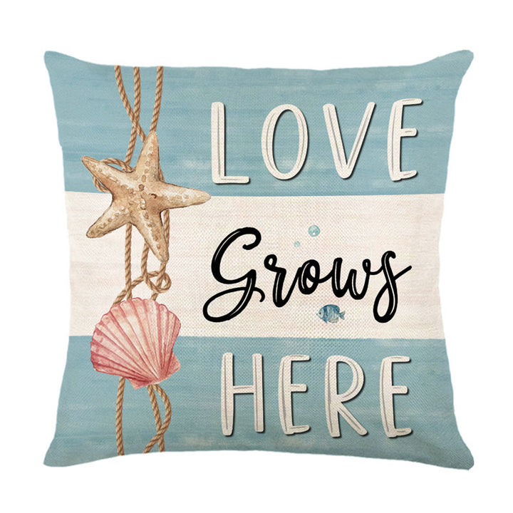 Nautical Coastal Decorative Throw Pillow with Home Sweet Home Print