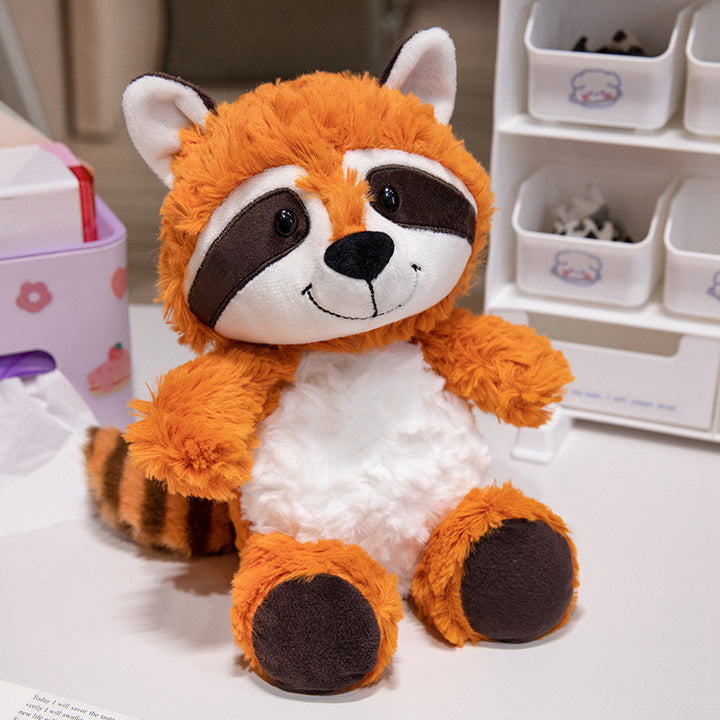 Plush Raccoon Soft Fur Sitting Stuffed Animal with Embroidered Face and Fluffy Tail Stornfield