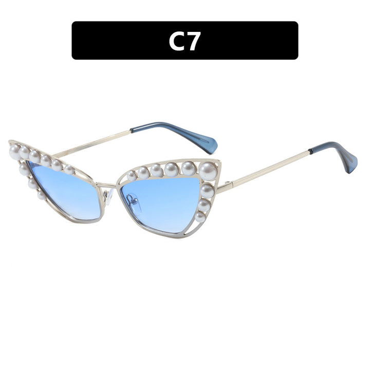 Ladies Cat-Eye Sunglasses with Exclusive Pearl Tip Frame Stornfield