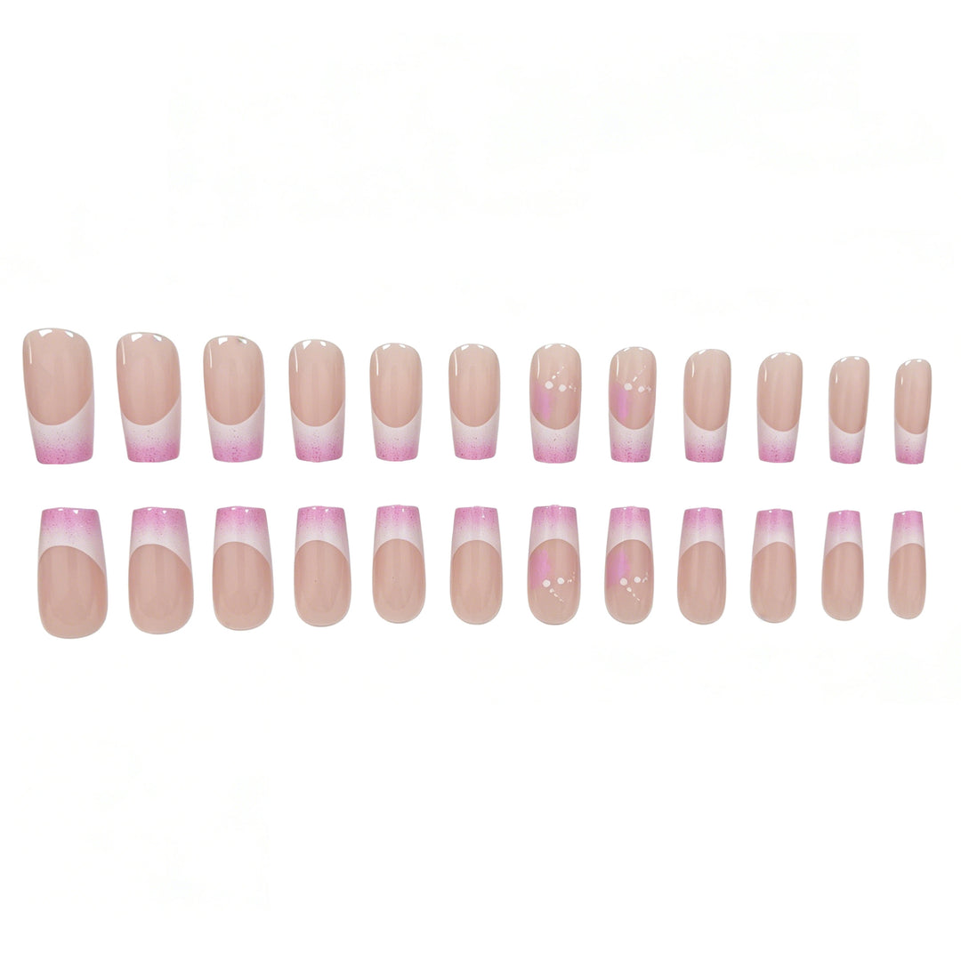 Elegant French Tip Glitter Nail Set Stornfield