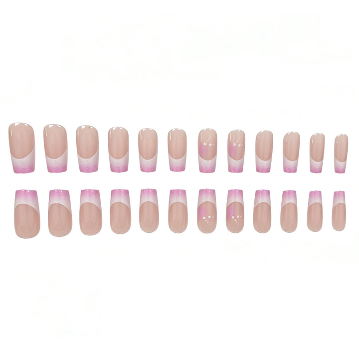 Elegant French Tip Glitter Nail Set Stornfield
