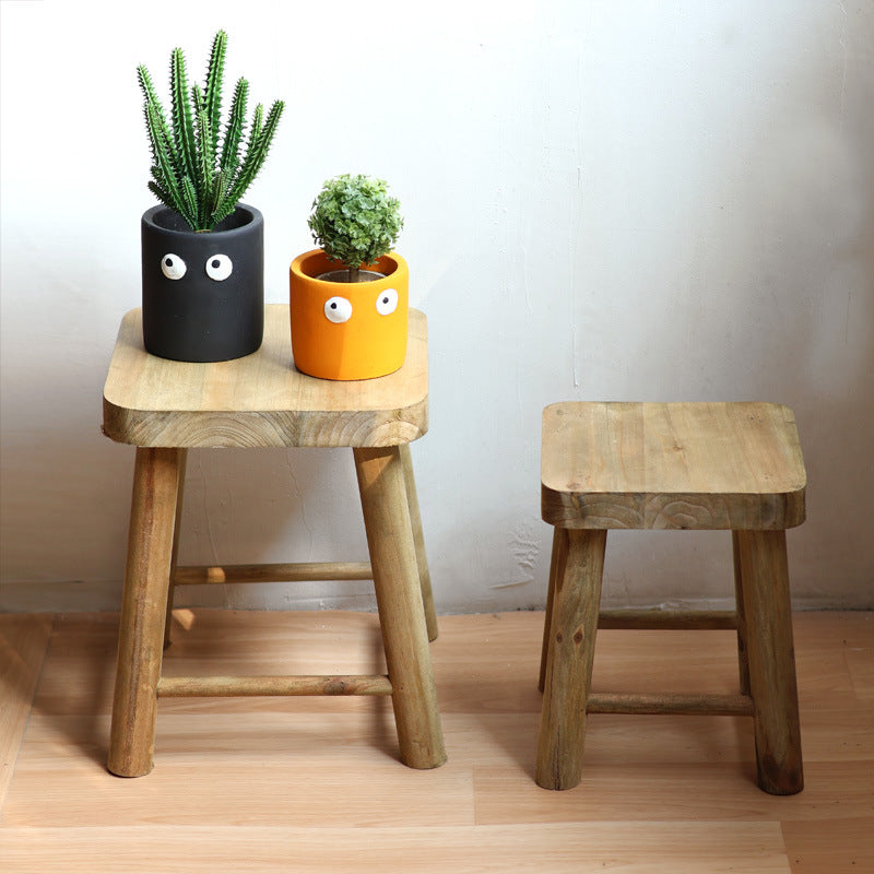 Handcrafted wooden stool Stornfield