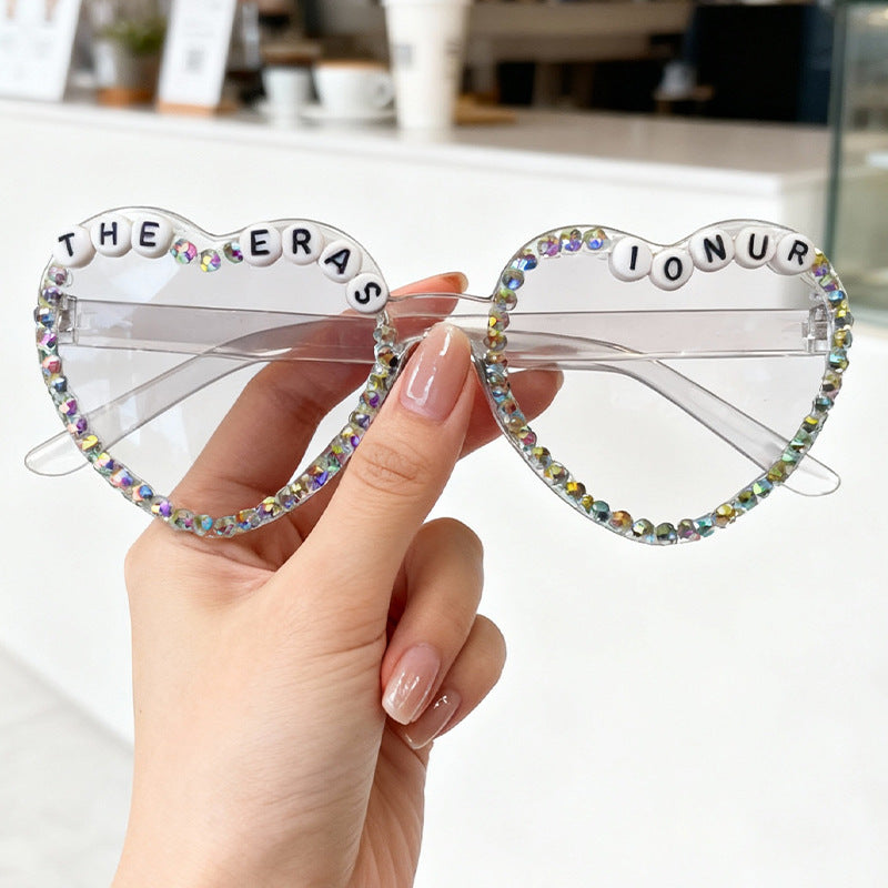 Heart-Shaped Rhinestone-Embellished Sunglasses Stornfield 1787141205