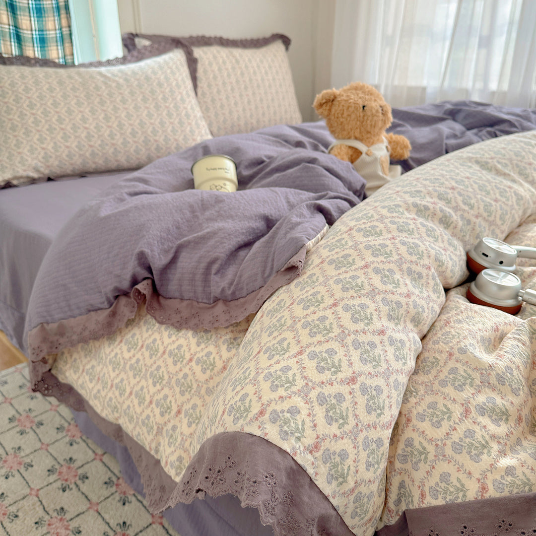 Vintage Floral Patterned Duvet Cover Set