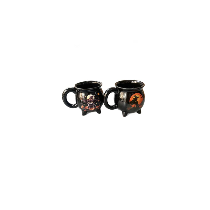 Ceramic kettle mug with star and planet decor