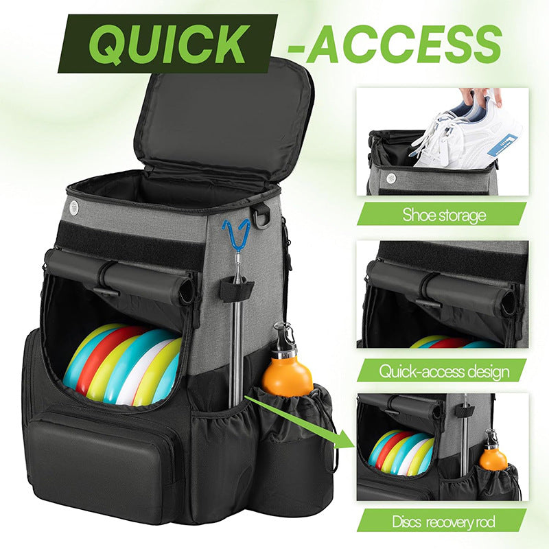 Unisex nan robust Disc Golf Backpack with padded disc compartment, side bottle holder, and multifunctional accessory pockets Stornfield