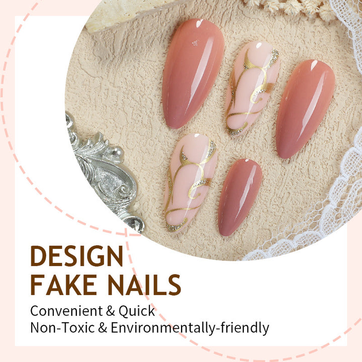 Artificial nail set with elegant flower pattern Stornfield